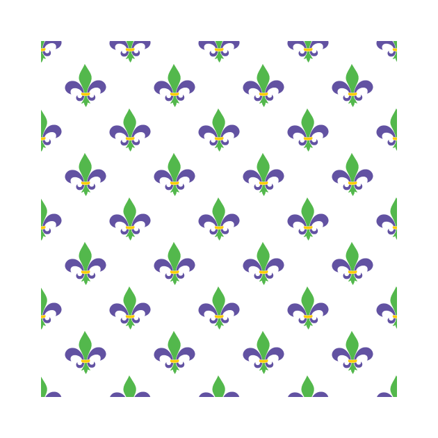 Fleur-de-lis pattern on a white background. by CoastalDesignStudios