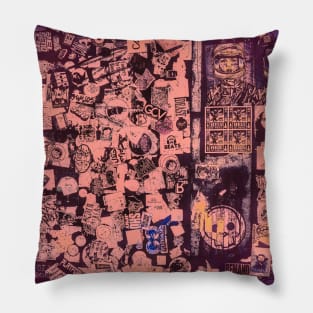 Street Stickers Art NYC Pillow