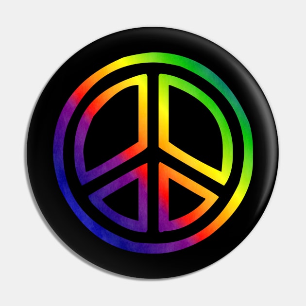 Rainbow Peace Sign Pin by eesomebysrishti