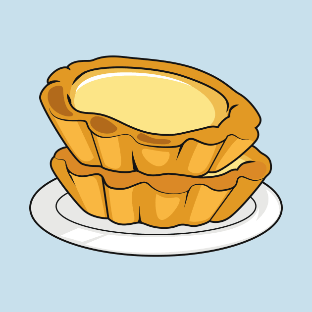 Egg tart cartoon illustration by Miss Cartoon