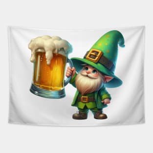 St Patricks Day Gnome Drinking Beer Tapestry