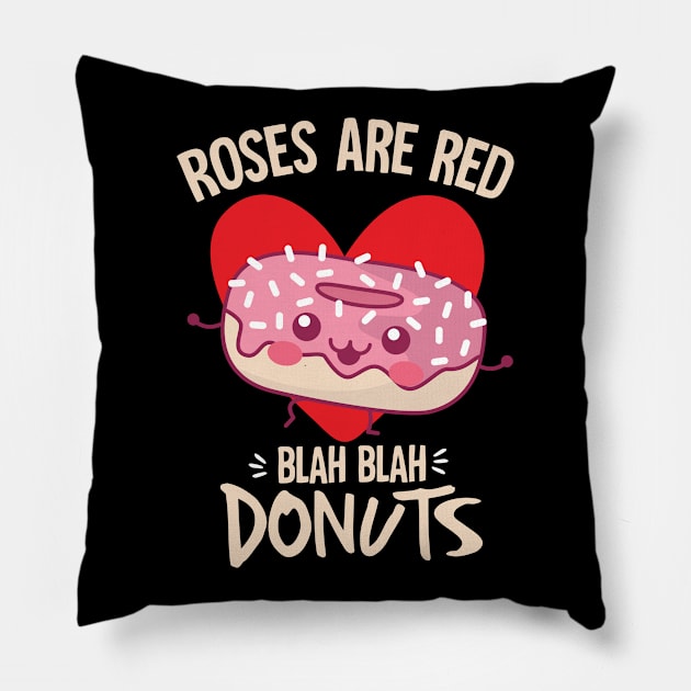 Rosed Are Red Donuts Valentines day Gift Pillow by 2blackcherries