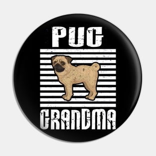 Pug Grandma Proud Dogs Pin