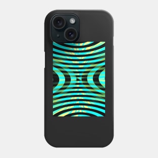 Contemporary Art Blue Green Geometric Composition Phone Case