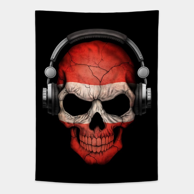 Dark Skull Deejay with Austrian Flag Tapestry by jeffbartels