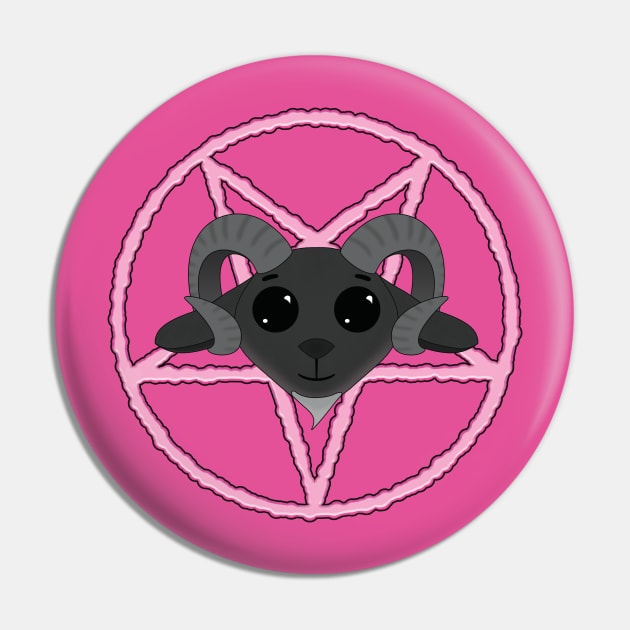 Cute Goat Pentagram Pin by Strangers With T-Shirts