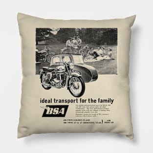 BSA MOTORBIKE AND SIDECAR Pillow