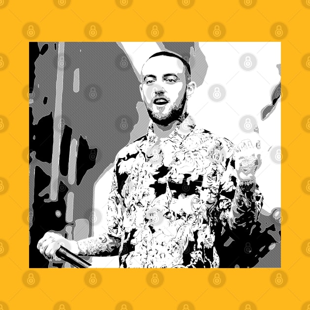 the line sketch mac miller by Chillashop Artstudio