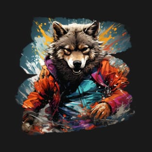 Colorful Canvases: The Artistic Wolf T-Shirt