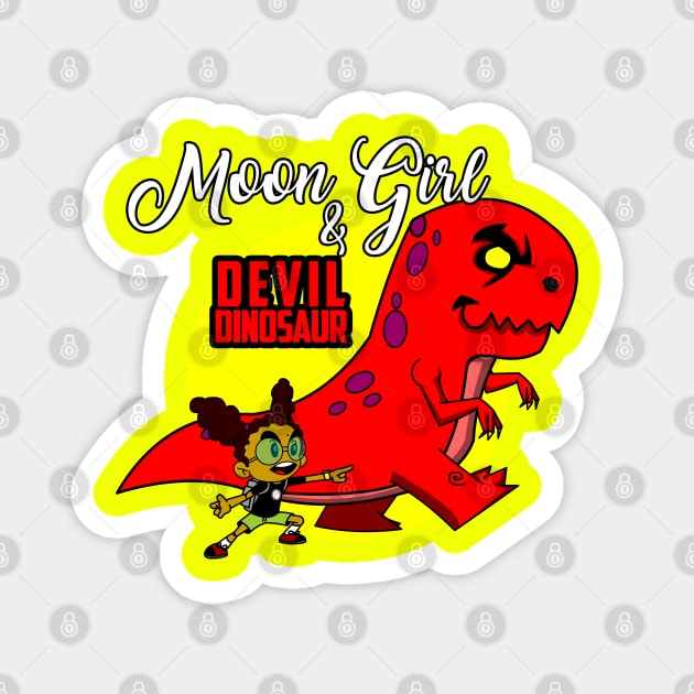 Moon Girl and Devil Dino! Magnet by IamNinjaD