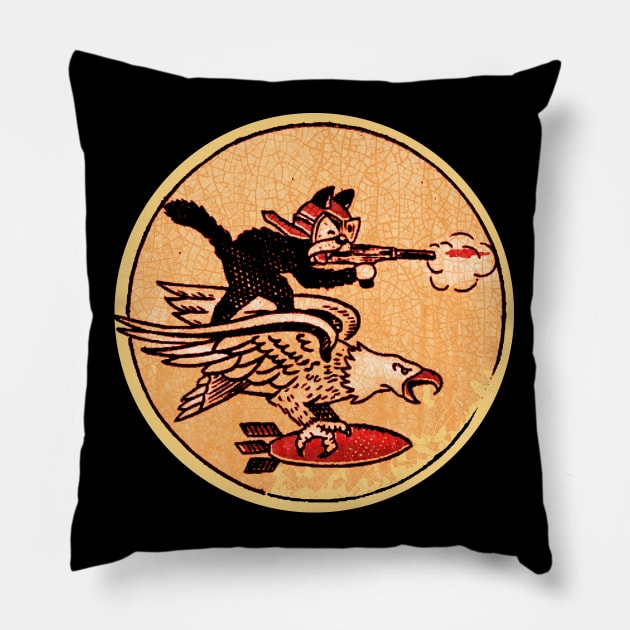 Cat Gunner Pillow by Midcenturydave