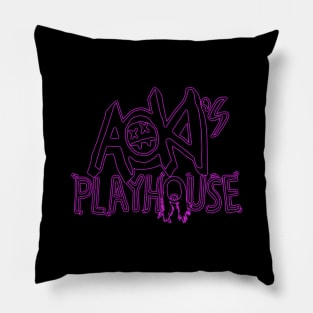 AOKI PLAYHOUSE - EDM rare edition pink neon Pillow