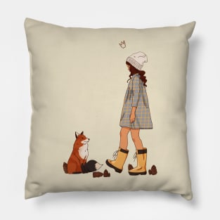 The Girl and the Fox Pillow