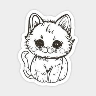 Kawaii Boba Cat Sitting Pretty Magnet