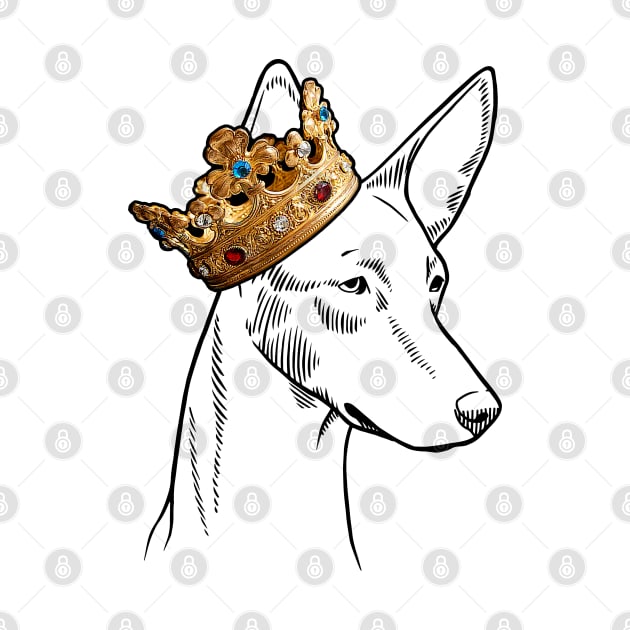 Ibizan Hound Dog King Queen Wearing Crown by millersye