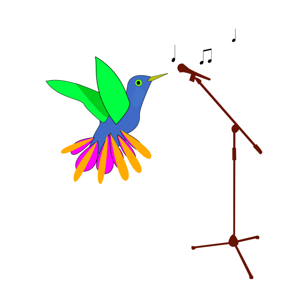 Colorful Bird and Microphone by momomoma