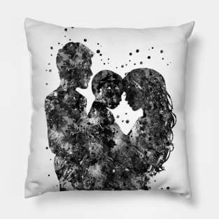 Mother father and son, family Pillow