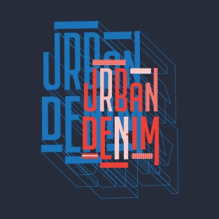 Urban Denim  3d Typographic poster T-Shirt