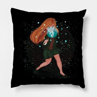 Magical Gryffindor Girl Ginny Weasley Witch Pillow