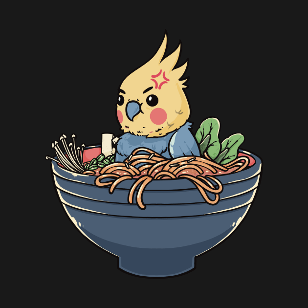 Savorous Songbird: Cockatiel in a Ramen Bowl by Holymayo Tee