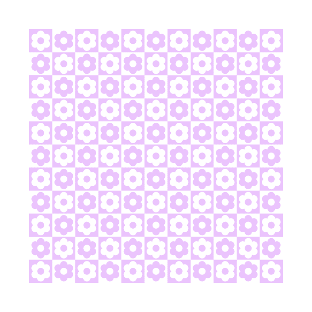 Purple and White Checkered Flower Pattern by Ayoub14