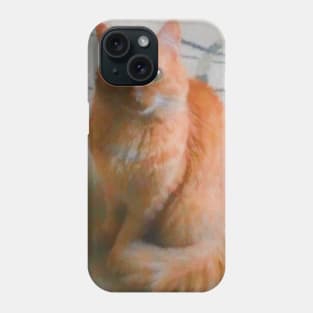 Ginger cat posing on camera Phone Case