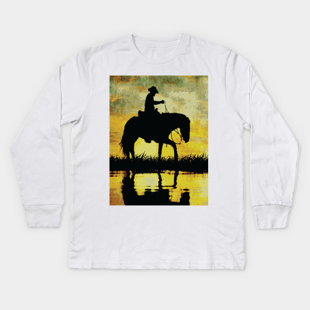 Horse Silhouette Sunset Pop Art Horse Silhouette Kids Long