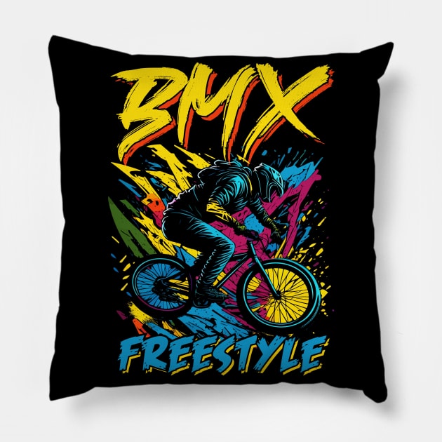 BMX Freestyle Pillow by T-shirt US