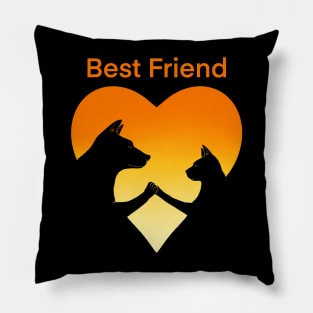 Dog an cat best friend love Pillow