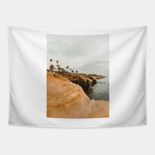 Sunset Cliffs and Palm Trees, California Tapestry