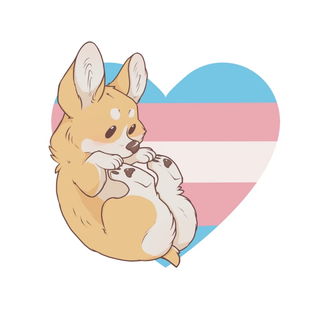 Transgender Pride Corgi by saltuurn