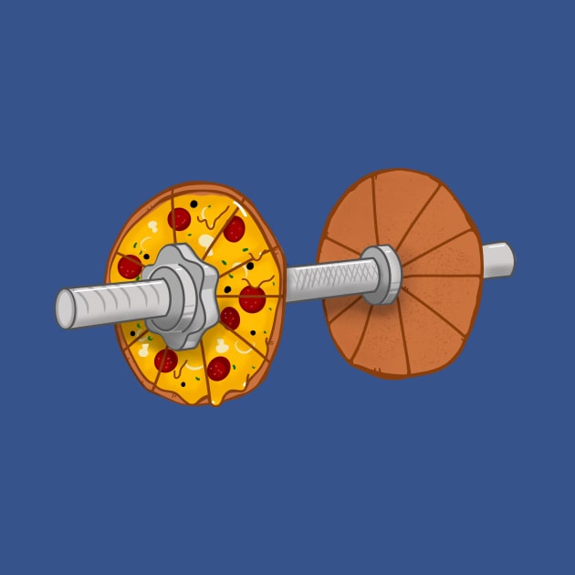 Bodybuilding Dumbbell for Pizza Lovers by SusanaDesigns