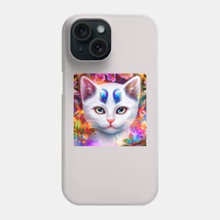 White Fantasy Cat Phone Case