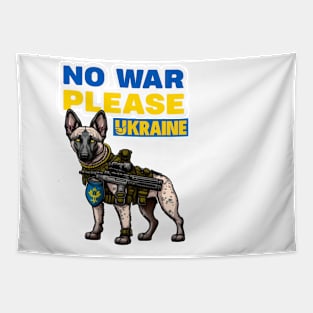 Dog Ukrainian Soldier, funny dog, dog lovers Tapestry