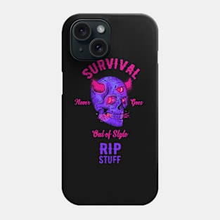 Survival Horned Neon Skull Phone Case