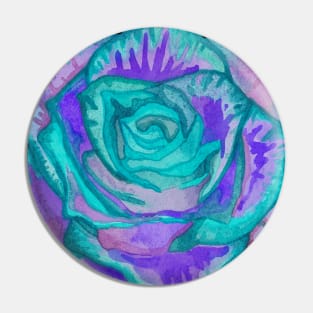 Blue rose flower Pin