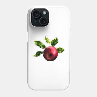 Red apple with green leaves Phone Case