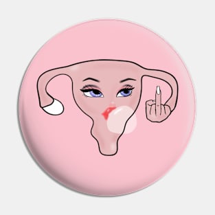 Feminist middle finger uterus Pin