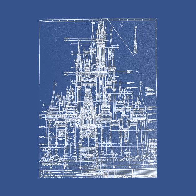 Cinderella Castle Blueprint by PoppedCultureTees