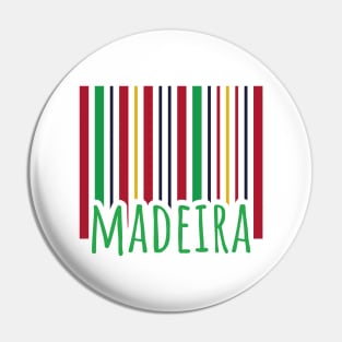 Madeira (Portugal) barcode design with traditional folk costume colours Pin