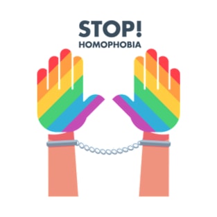 Stop Homophobia Tied Hands With Chain Lgbt Protest T-Shirt