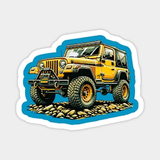 Offroad yellow Jeep Magnet