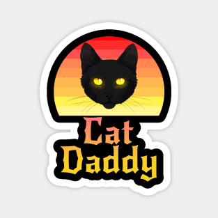 Cat Daddy Black Cat Vintage Eighties Style Cat Retro Magnet