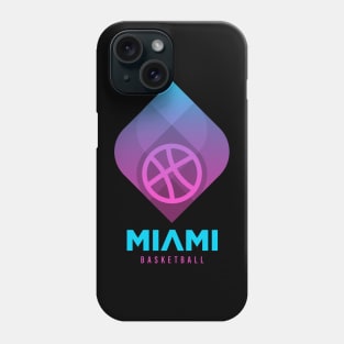 Modern Geometric Miami Heats Basketball Pink and Blue Logo Redesign Phone Case