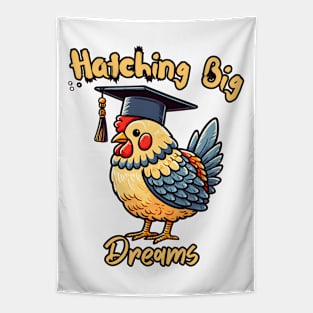 Graduation chicken Tapestry