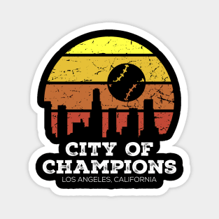 Los Angeles California City of Champions - Baseball Magnet