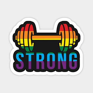 Pride Month STRONG Pride Rainbow Dumbell for Bodybuilders Magnet