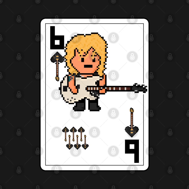 Pixelrockstars Six of Spades Playing Card by gkillerb