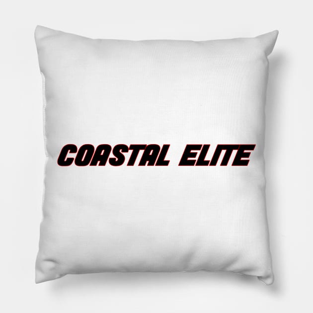 Coastal Elite - Red - Liberal Political Tee Pillow by yogacoffeetea