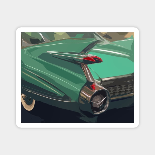 Green Cadillac Magnet by markvickers41